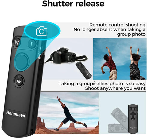 Camera Remote Shutter Release Control Wireless for Canon EOS R, RP, EOS R3, R5, M50, M6 Mark II, R3, R5, R6, 90D, 6D Mark II, 77D, Rebel SL3, SL2,...