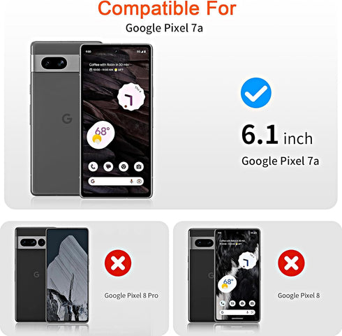 3+3 Pack Screen Protector for Google Pixel 7A 6.1 inch with 3 Pack Camera Lens Protector, HD Clear Tempered Glass, Easy Installation, High Sensiti...