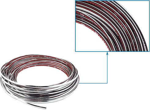 Lunsom Custom Most Chrome Plated Decoration Trim Strip Line, Car Door Fender Interior DIY Moulding Trimming Strip for Most Vehicle (12M x 6MM)...