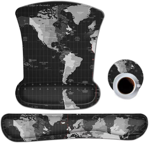 ToLuLu Keyboard Wrist Rest Pad Ergonomic Mouse Pad Set, Mouse Pad for Computer Laptop, Non Slip Mousepad Keyboard Wrist Support with Raised Memory...
