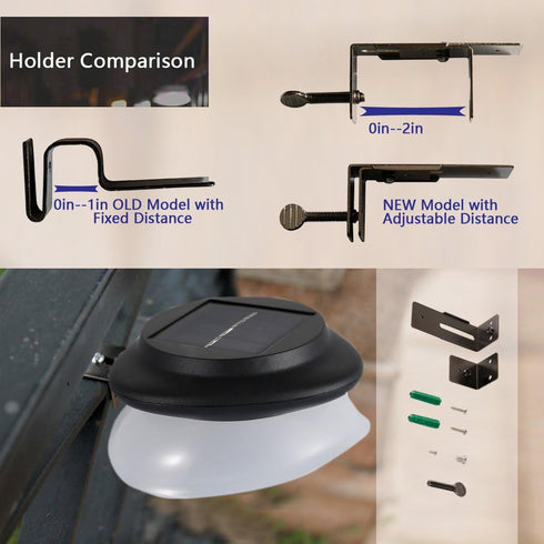 Solar Gutter Lights Outdoor, 9 LED, Super Bright, Waterproof, Wireless Security for Garden, Wall, Yard, Deck...
