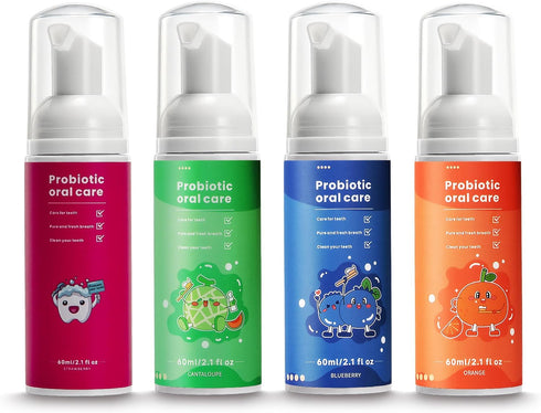 Fluoride Free Foam Kids Toothpaste - ELOTAME Natural Teeth Clean and Whitening Toothpaste with 4 Pack Mix Mint Flavor, Organic Travel Toothpaste f...