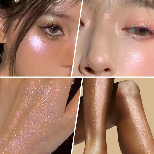 UCANBE Hydrating Body Glitter Dewy Highlighter Makeup Luminizer Drops Body Shimmer Liquid Face Glow Sparkles for Women Gifts (Rose Gold #03)...