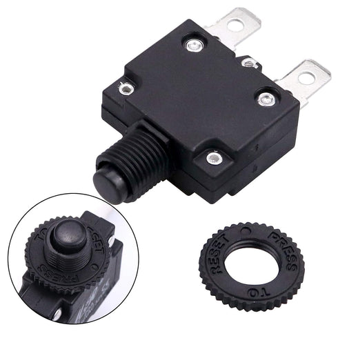 3 Amps Thermal Circuit Breakers, 125/250V AC 32V DC Push Button Manual Reset Overload Protector Circuit Breaker Switch 3A 5 Pack...