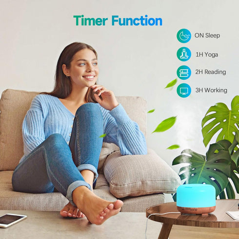 Diffuser, YIKUBEE Essential Oil Diffuser, 500ml Humidifier, Diffusers for Home, Aromatherapy Diffuser with Remote Control, Diffusers for Essential...