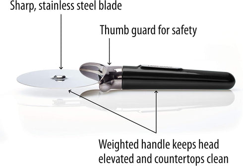 Farberware Professional Stainless Steel Pizza Cutter, 9.37-Inch, Black...