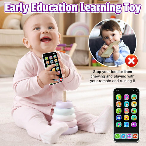 Baby Cell Phone Toy: Baby Phone Toy Fake Phones for Kids 6 to 12 Months Toddler Play Phone for Toddlers 1-3 - Kids Smart Phone Toys with Music & L...
