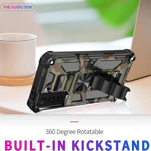 Samsung Galaxy S21 Plus Phone Case,SZYZ Camouflage Sturdy Case with Heavy Duty Shockproof Military Grade Anti-Fall Protection and Built-in Magneti...