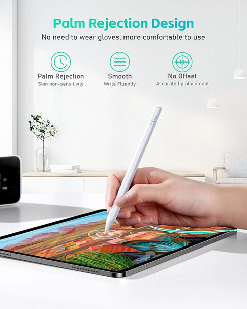 Stylus Pen for iPad with Palm Rejection& LED Power Display, Active Pencil Compatible with (2023-2018) Apple iPad Pro (11/12.9 Inch),iPad Air 3/4/5...