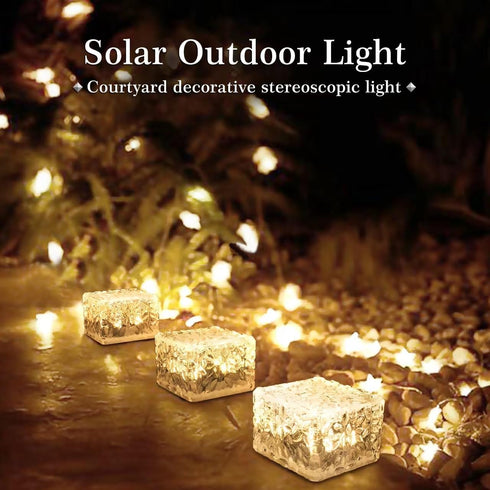 Solar Outdoor Lights Solar Brick Lights Waterproof 3 Pack Solar LED Landscape Lights Solar Ground Lights for Garden Courtyard Pathway,Christmas Fe...