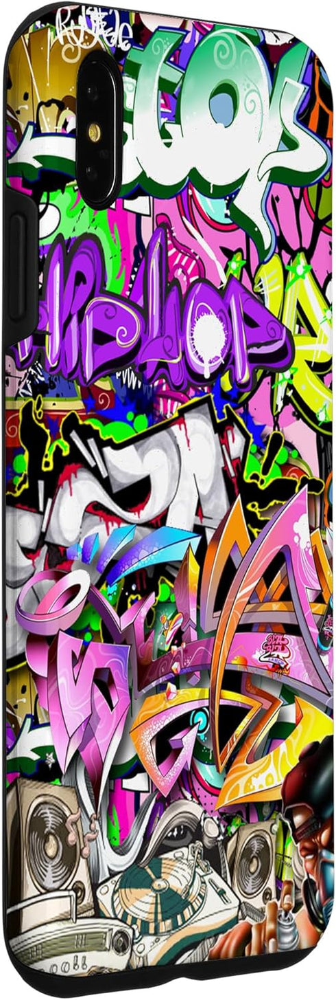 iPhone XS Max Graffiti Street Art, Colorful Urban hip hop Case...
