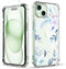 Compatible with iPhone 15 Case with Screen Protector, Flower Pattern Design, Floral Clear Women Phone Case Shockproof Protective Soft Bumper Cover...