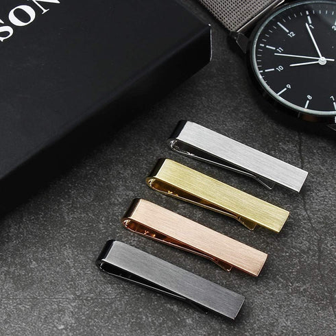 HAWSON 1.5 Inch Tie Clips for Men for Skinny Tie Bar 4Pcs Tie set for Wedding Anniversary Business and Daily Life-Best Gifts...