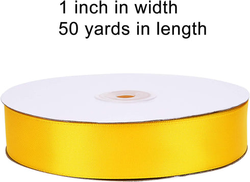 Livder Double Face Satin Ribbon Roll, 1 inch Wide 50 Yard Length (Yellow)...