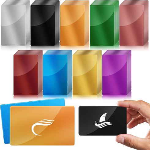 weparmeety 180 Pcs Metal Engraving Blanks Colorful Aluminum Sheet Laser Engraving Business Card Multipurpose Engraving DIY Gift Cards 86 x 54 x 0....