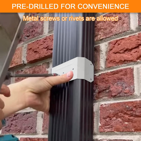 Downspout Adapter Gutter Pipe Clip Hidden Bracket 3x4 White Set of 2...