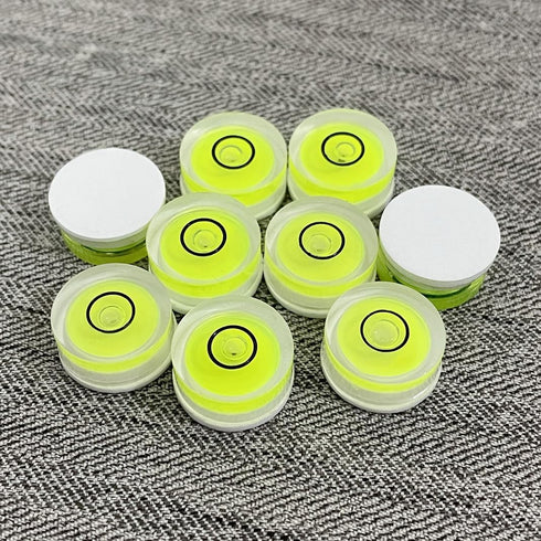 5Pcs Small Circular Bubble Levels with Double Sided Adhesive Bottom Mini Little Stick-on Bubble Spirit Level Measuring Layout Tools Levels (15x6mm...