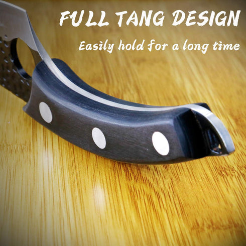 Viking Knife Hand Forged Boning Knife with Sheath & Pocket Knife Sharpener High Carbon Steel Meat Caveman Knife Multipurpose Chef Knives for Campi...