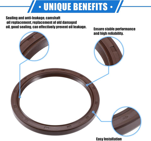 2 Pcs Engine Crankshaft Oil Seal Compatible for Toyota Sienna 1998-2015, Durable Rubber Brown Oil Seal...