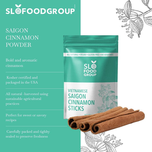 Slofoodgroup Saigon Cinnamon Sticks, Cinnamon Quills from Vietnam for Cooking and Baking (2 ounce)...