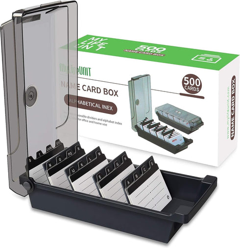 MyLifeUNIT Business Card Holder, Index Card Organizer with Dividers and Index Tabs, Capacity: 500 Cards (2.2" x 3.5")...
