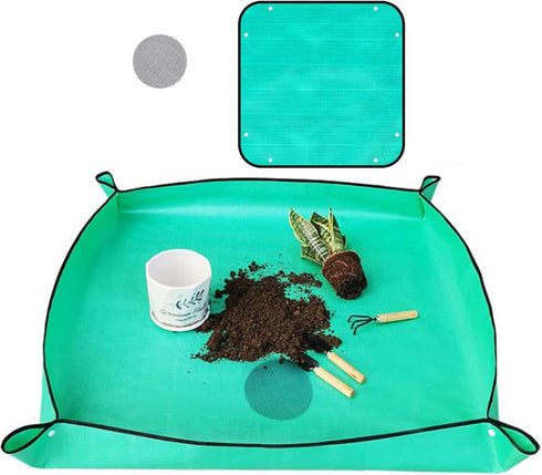 Plant Repotting Mat Waterproof Gardening Mat Plant Transplanting Potting Tray for Indoor Succulent Potting Tarp Portable Thicken PE Mat Garden Wor...