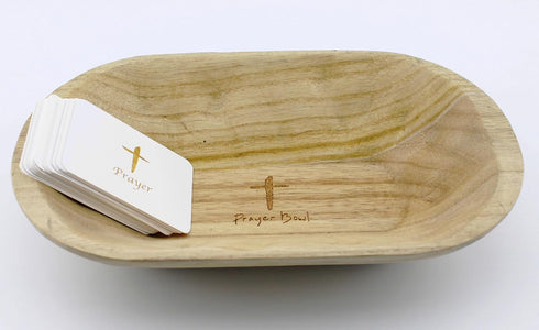 Fight Club Wood Prayer Dough Bowl, congregation gifts Christian Easter and Christmas Cross Religious Gifts,Farmhouse Decor Rustic with 24 Blessing...