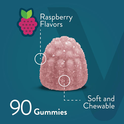 Calcium Magnesium Zinc Gummies with Vitamin D3 - Supports Bone Health, Nerve & Immune Function - Calcium Magnesium Zinc D3 Supplement for Adults &...