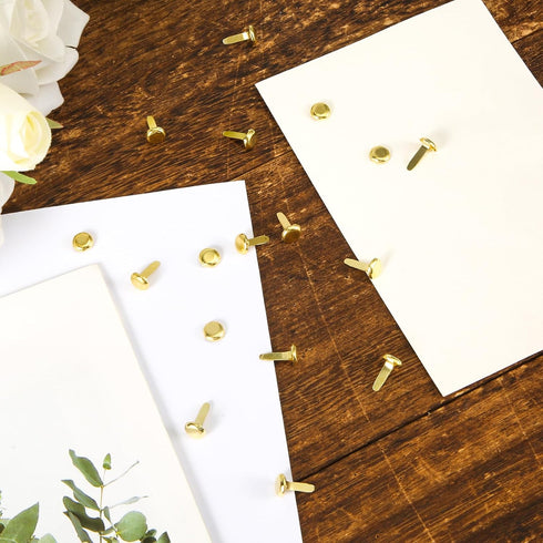 150pcs Brads Paper Fasteners, 0.31X0.55 Inch Mini Brads Round Fasteners Craft Brads Fasteners Split Pins for Paper Crafts Scrapbooking DIY Project...