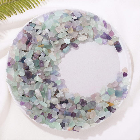 Fluorite Aquarium Gravel Rocks Natural Tumbled Healing Crystal Chips Bulk Gemstones Tumbled Crushed Stones for Fountain Vase Filler Planters Decor...