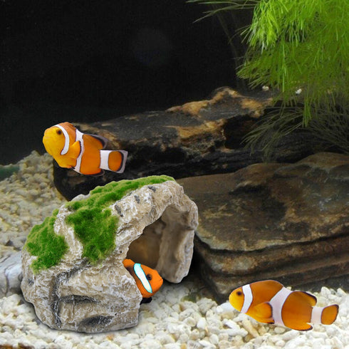 Aquarium Cave Decorations for Small Fish, Betta, Reptile Hide, Resin Ornaments for 5 to 15 Gallon Fish Tank, Reptiles & Amphibians Habitat Decor A...