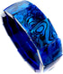 Natural Abalone Shell Stretchable Cuff Bracelet Set in Blue Resin Handmade Women Paua Jewelry DA492-B...