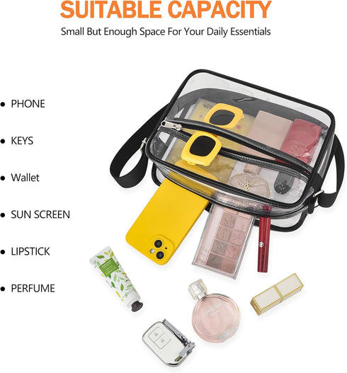 MAY TREE Clear Bag for Stadium Events Clear Messenger Bag Suitable for Concert Outfits and Sports Events...