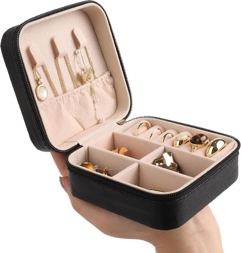Jewelry Organizer Box Pink Travel Jewelry Case for Women Teen Girl Gifts Travel Jewelry Organizer Small Women Jewelry Holder for Ring Necklaces Br...