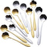 Flower Spoons 12-Pack 18/0 Stainless Steel Creative Cute Tableware include Rose Sunflower Sakura Mini Teaspoon Dessert Spoons by IRONX(Flower12)...