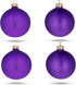 Set of 4 Matte Purple Glass Ball Christmas Ornaments 4 Inches...