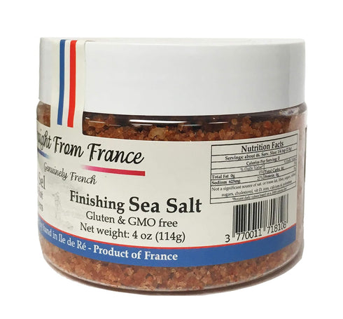 Straight from France French Fleur De Sel Finishing Sea Salt with Red Pepper 4 Oz...