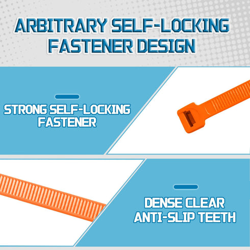 8 inch Cable Ties, Easy-Use Cable Management for Home, Office, and Outdoors(100 Pcs, Orange)...