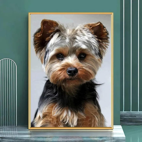 5D DIY Diamond Painting Kits Yorkshire Terrier Diamond Embroidery Cross Stitch Round Mosaic Art Decor 30x40 cm...