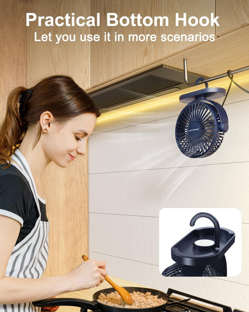 SWEETFULL USB Desk Fan Small Quiet - 3 Speeds Mini Personal Portable Fan 360° Rotation Adjustable, 5 Inch Office Table Cooling Gadgets on Desktop ...