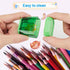 Colored Pencil Sharpeners Manual, Hand Held Small Compact Pencil Sharpener for Kids with Lid Dual Hole, (8-11mm) No.2/Makeup Pencils Classroom Adu...