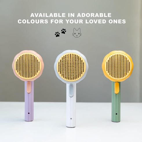 Self Cleaning Slicker Brush, Dog Cat Bunny Pet Grooming Shedding Brush - Easy to Remove Loose Undercoat, Pet Massaging Tool Suitable for Pets with...