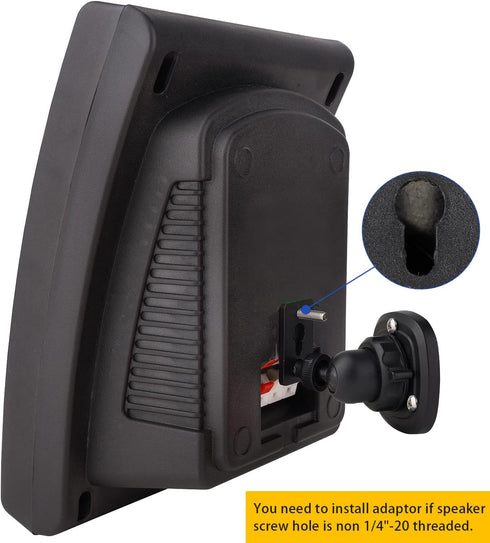 2 Pack Speaker Wall Mount Holder for 1/4"-20 Threaded Keyhole,2 Pack Adaptors Compatible with Non 1/4"-20 Threaded Screw Holes,360°Rotation Adjust...