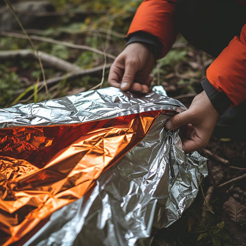 Survival Blanket Emergency Mylar Thermal Blankets, Portable space blankets survival camping emergency blankets. suitability for camping, Bug Out B...