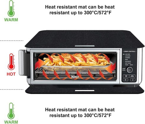 Heat Resistant Mat for Air Fryer with Sliding Function, 2 Pcs 15 * 18 in Heat Resistant Pad Sliding Caddy Countertop Protector Mat Air Fryer Mat f...