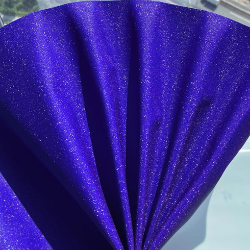 11.8"x53" Navy Blue Superfine Glitter Faux Leather Fabric for Crafts, Shiny Solid Color PU Synthetic Leather DIY Bows Jewelry Handmade Accessories...