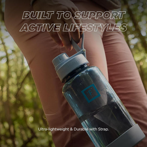 IRON °FLASK Clear Tritan Trekker Water Bottle with Chug Lid - Leak Proof & Lightweight for Gym, Hiking, Sports - Dishwasher Safe, BPA Free Plastic...