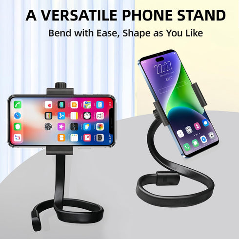 Adjustable Gooseneck Phone Holder - Suitable for Phone Holder for mic Stand?Baby Strollers, Treadmills, Shopping carts, Bicycles, Cars, Boats, and...