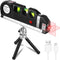 Laser Level line tool, Qooltek Multipurpose Cross Line Laser Adjusted Standard and Metric Rulers for hanging picture with Metal Tripod Stand and R...