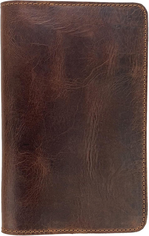 Hide & Drink, Rustic Cover for Leuchtturm A6 Hardcover Notebook (3.6 x 5.9 in. Notebook Not Included) Full Grain Leather, Handmade, Bourbon Brown...